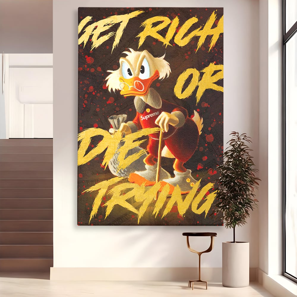 Tablou canvas cu tablou canvas cu scrooge mcduck, fara rama, pe sasiu de lemn